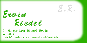 ervin riedel business card
